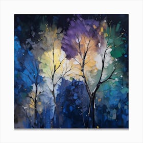 Trees In The Night Canvas Print