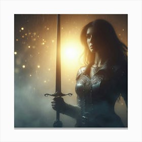 Portrait Of A Woman With Sword Canvas Print