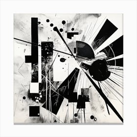 Abstract Black And White Painting 1 Canvas Print