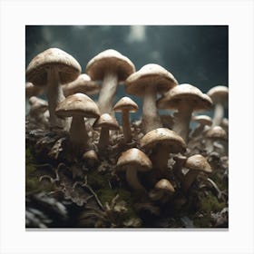 Mushrooms In The Forest 2 Canvas Print