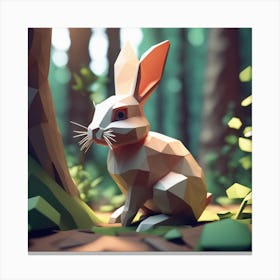 Low Poly Rabbit 1 Canvas Print
