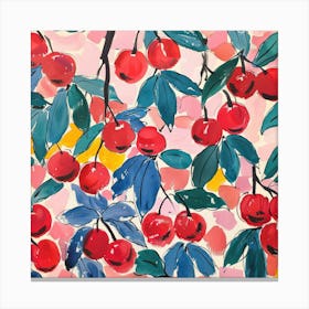 Summer Cherries Painting Matisse Style 2 Canvas Print