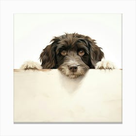 Dog On A Sign 2 Canvas Print