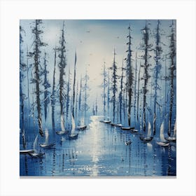 Sailboats In The Water Canvas Print