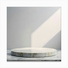 Round Marble Tray Canvas Print