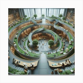 Library Of The Future 5 Canvas Print
