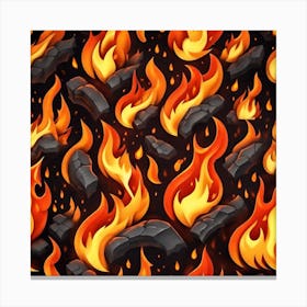 Seamless Pattern With Fire Canvas Print