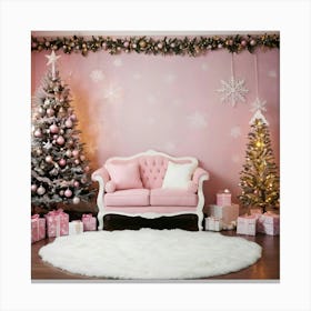 Pink Christmas Room 4 Canvas Print