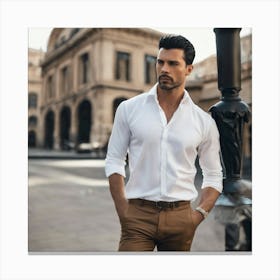 Man In A White Shirt 1 Canvas Print