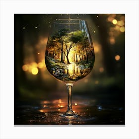 Joey 23375 A Wine Glass With An Ethereal Forest Inside Illumina 82982116 D673 46f6 Bc5b 9a9e0af71a1d Canvas Print