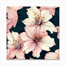 Pink Lilies 1 Canvas Print