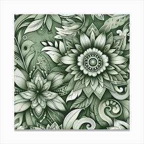 Floral Seamless Pattern 1 Canvas Print