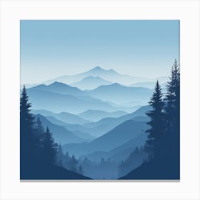 Misty mountains background in blue tone 62 Canvas Print