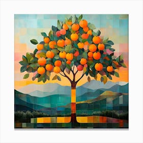 Modern Orange Tree 4 Canvas Print