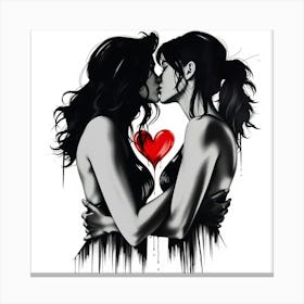 Two Women Kissing 2 Canvas Print