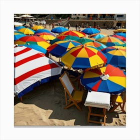 Default Beach Umbrellas Positano Art 0 1 Canvas Print