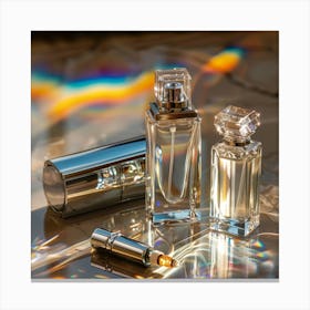 Perfume Bottles On A Table Canvas Print