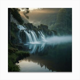 Waterfall - Waterfall Stock Videos & Royalty-Free Footage Canvas Print