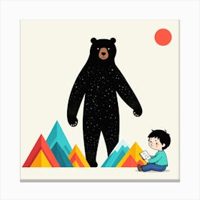 Bear And Boy 1 Canvas Print