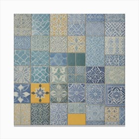 Blue And Yellow Tiles Canvas Print