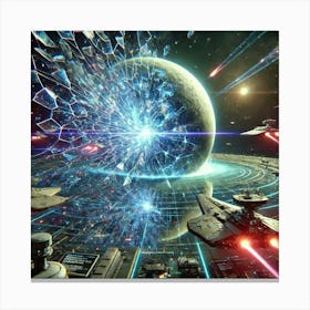 Lunar Rift Bombardment Array Spatial Distortions Converted Canvas Print