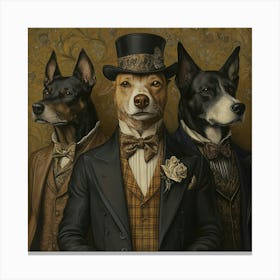 Three Dogs In Tuxedos Canvas Print