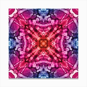 Red And Blue Watercolor Abstract Pattern And Texture Canvas Print