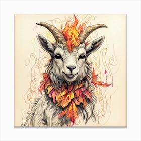 Goat With Horns 11 Canvas Print