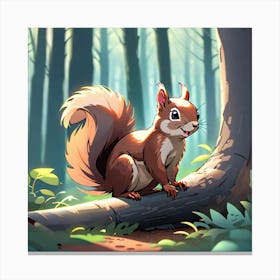 Squirrel In The Forest 20 Canvas Print