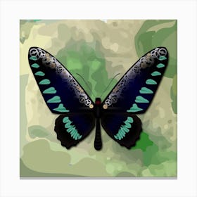Mechanical Butterfly The Palawan Birdwing Techno Trogonoptera Trojana Green Canvas Print
