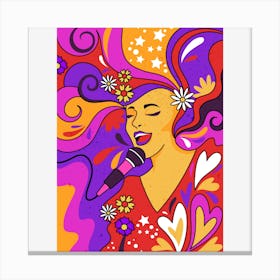 Psychedelic Woman Singing Canvas Print