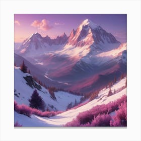 Snowy Mountains Paintings Art Print Canvas Print