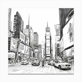 Times Square Sketch 2 Canvas Print