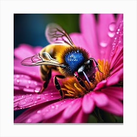 Bee On A Flower 1 Canvas Print