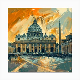 A Vatican City In Rome Expressive Strokes Illust 1719920685 1 Canvas Print