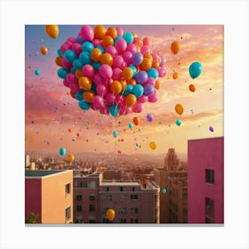 Balloons In The Sky 3 Canvas Print