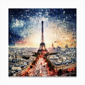Paris Grids - Paris Eiffel Tower Canvas Print