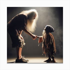 Old Man And Young Man Canvas Print