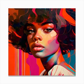 Motown Beauty Fine Art Style Portrait, Disco 70's 2 Canvas Print