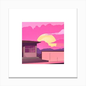 Pink Sunset in town Canvas Print