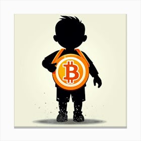 Bitcoin Boy Medal Canvas Print