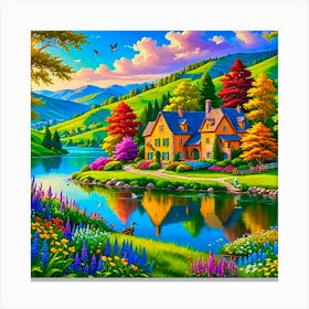 Landscape By The Lake Canvas Print