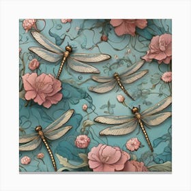 Aesthetic style, dragonfly pattern 1 Canvas Print