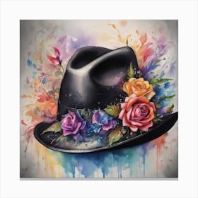 Hat With Roses Canvas Print