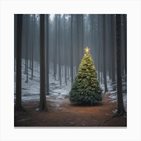 Christmas Tree In The Forest 28 Canvas Print