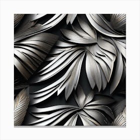 Abstract Metal Leaves Canvas Print