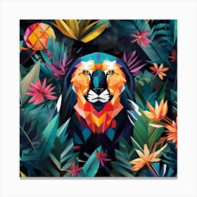 Lion In The Jungle 13 Canvas Print