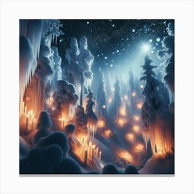 Icicles In The Snow Canvas Print