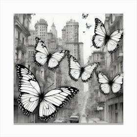 Butterflies In The City 4 Canvas Print