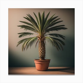 Palm Tree In A Pot Canvas Print